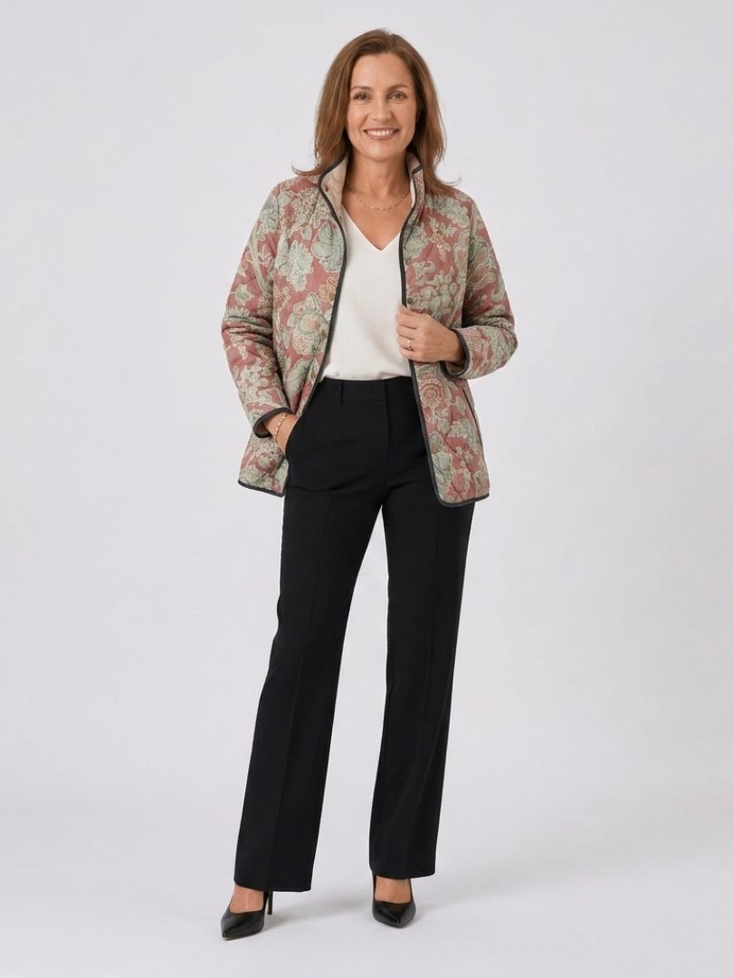 Teresa | Chaqueta acolchada de damasco terracota