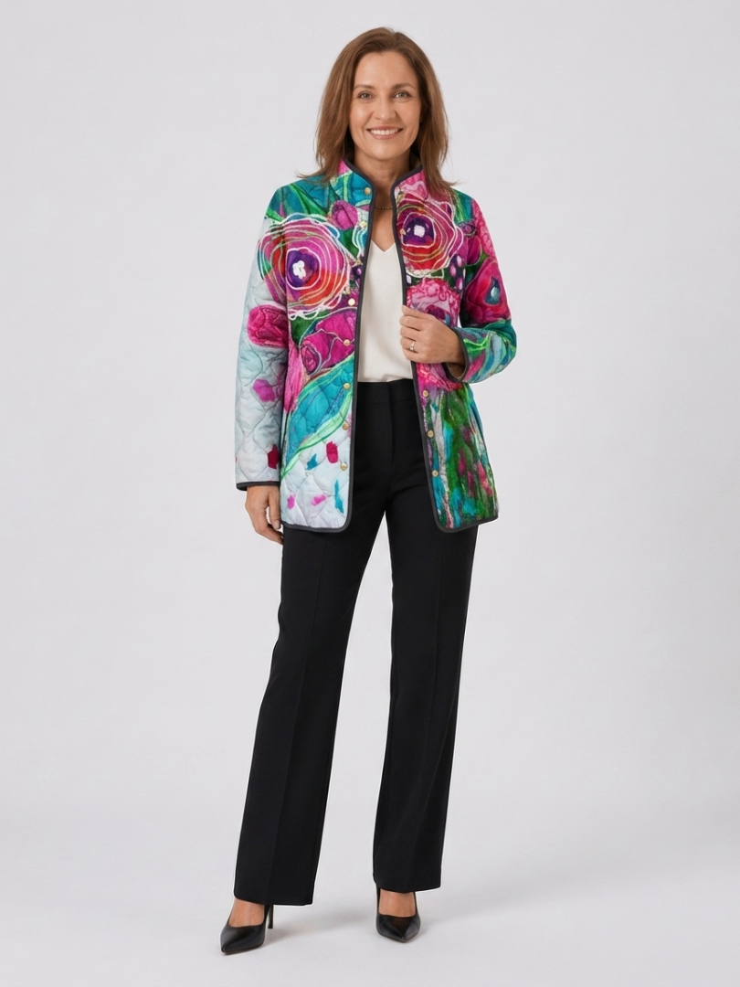 Marina | Chaqueta acolchada con acuarela floral