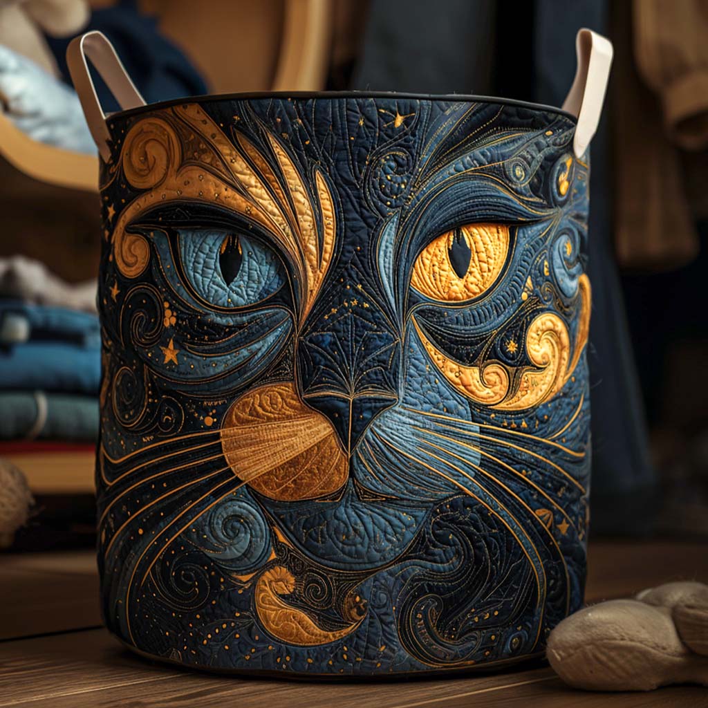 Stella, cesto acolchado con motivo de gatos entre estrellas