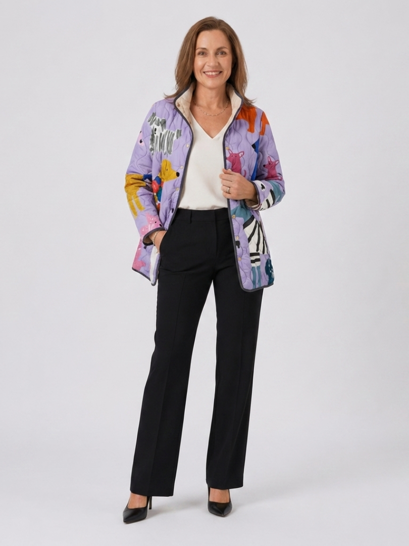 Marta | Chaqueta acolchada con estampado de perros