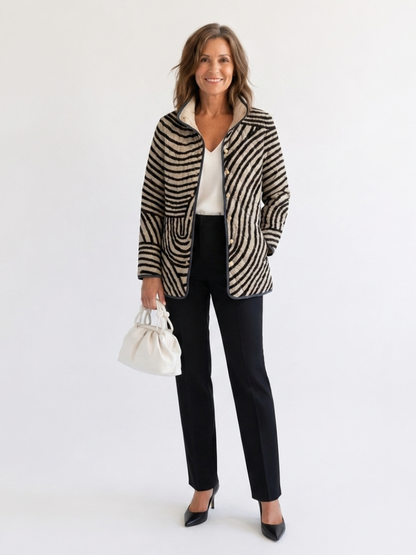 Elena | Chaqueta acolchada de círculos dibujados