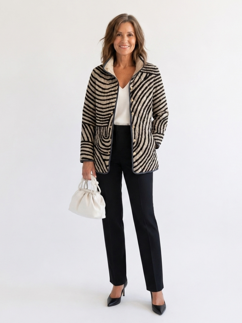 Elena | Chaqueta acolchada de círculos dibujados