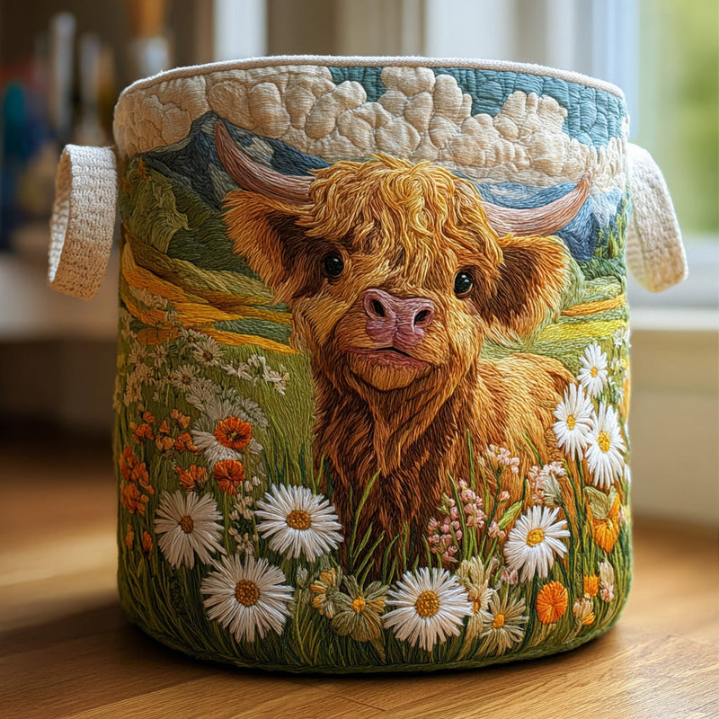 Fiorenza, cesto acolchado con motivo de flores de las Highlands