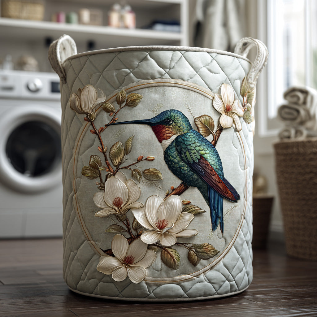 Diana, cesto acolchado con motivo de colibrí de encaje