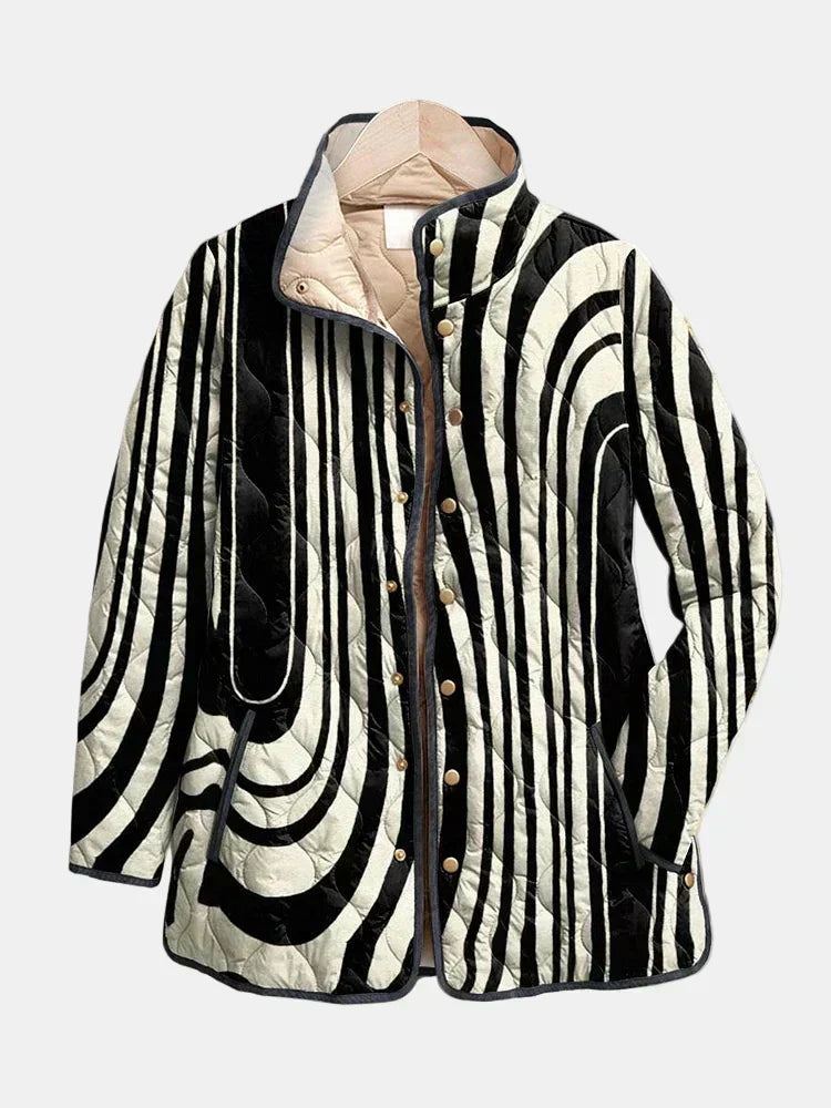 Carla | Chaqueta acolchada con estampado de cebra