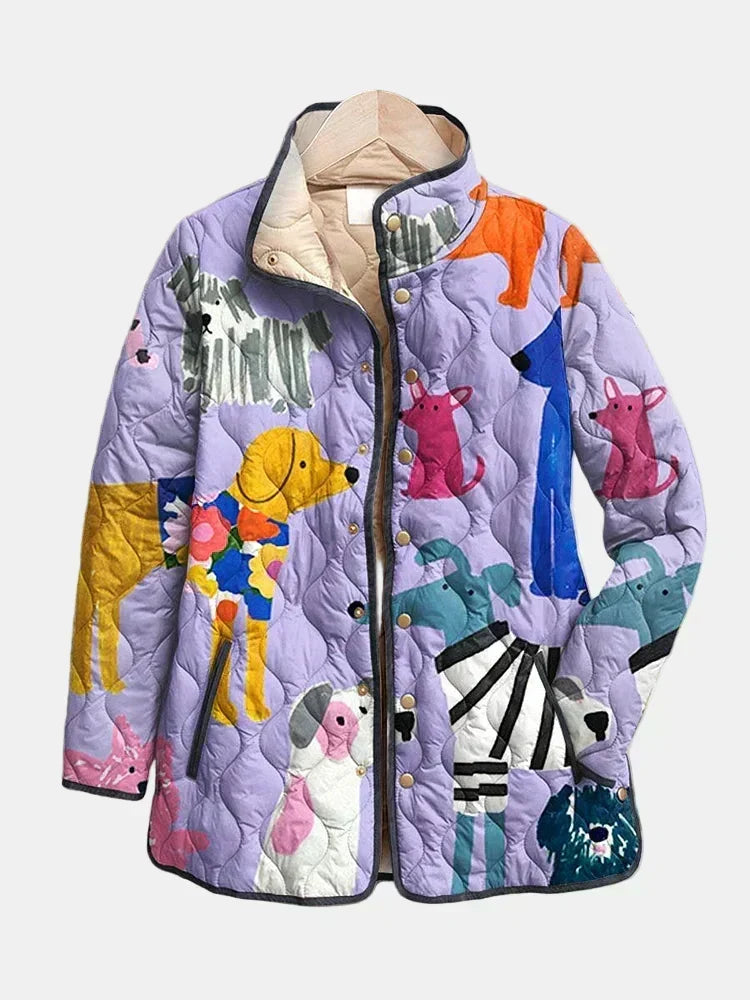 Marta | Chaqueta acolchada con estampado de perros