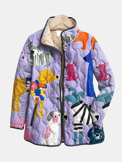 Marta | Chaqueta acolchada con estampado de perros