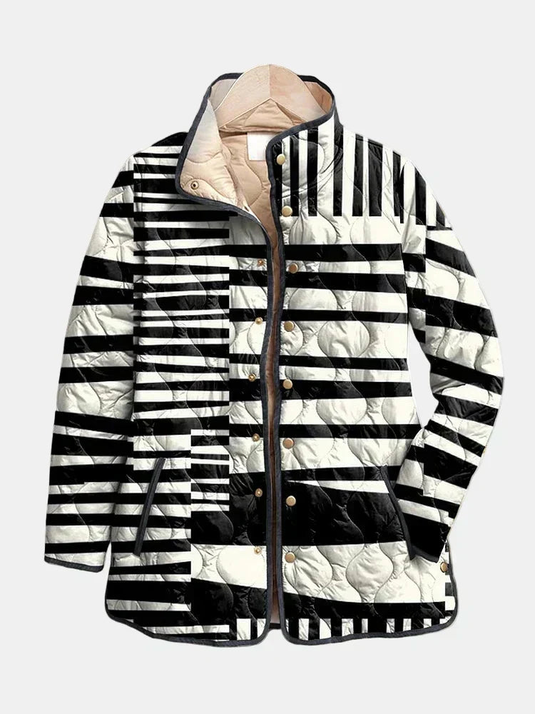 Lucía | Chaqueta acolchada de rayas geométricas