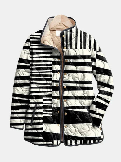 Lucía | Chaqueta acolchada de rayas geométricas